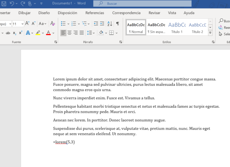 Enseñar en Word sin escribir Párrafos – aprendercomputo